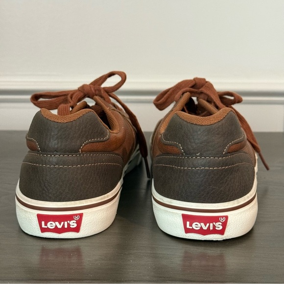 Levis Strauss Men's Brown Leather Casual Sneakers Size 9 - Picture 3 of 8